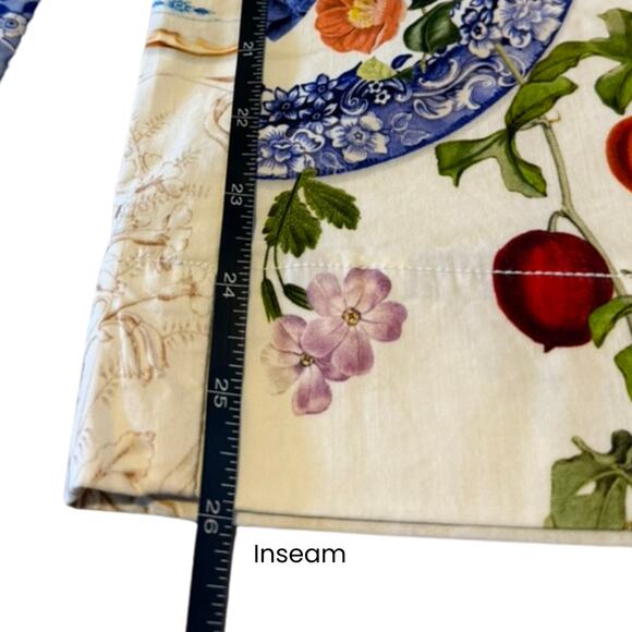 Maeve Colette Cropped Wide-Leg Trousers | White Floral Size 29 NWT Anthropologie - Picture 7 of 10